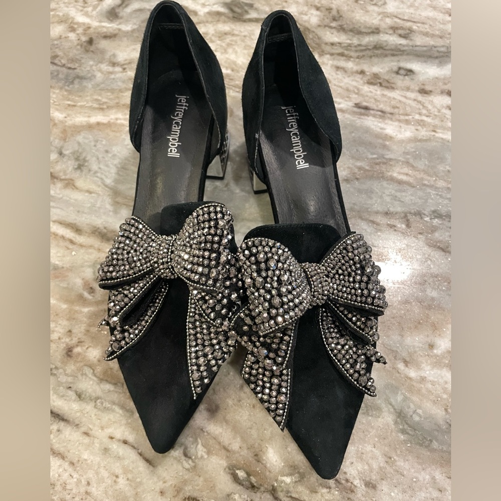 Jeffrey Campbell Valente, black suede party shoes.  Size 8 worn once